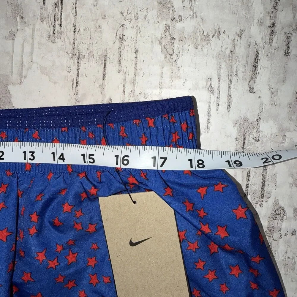 Nike Dri-FIT Women’s 1X Blue Red Star Print Running Shorts NWT Plus Size